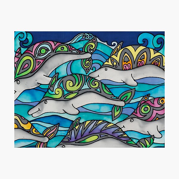 Hippie Dolphins Photographic Print