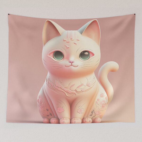 Item preview, Lucky Japanese Cat Pink Color designed and sold by unrealartwork.