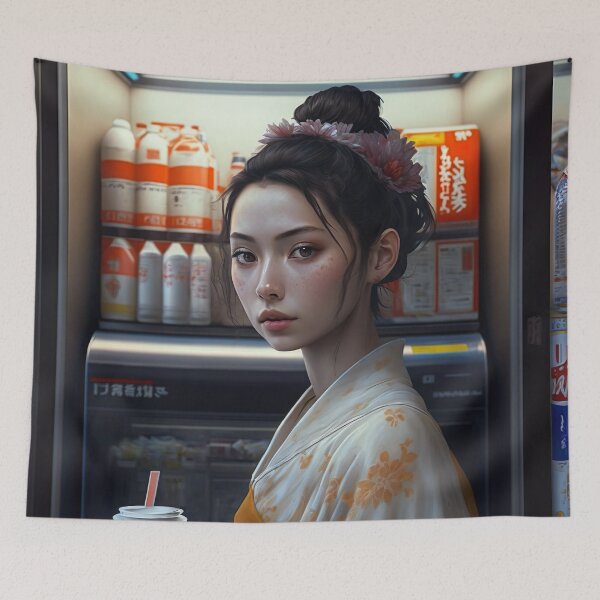 Item preview, Japanese Girl in a Convenience Store designed and sold by unrealartwork.