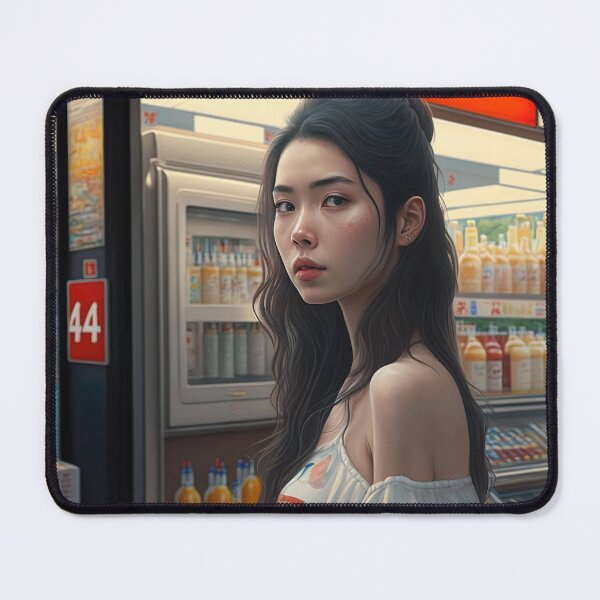 Item preview, Asian Woman in front of a Convenience Store designed and sold by unrealartwork.