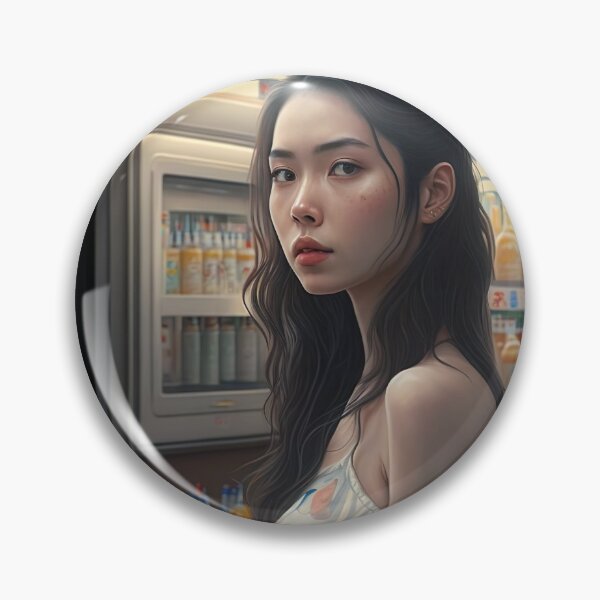 Item preview, Asian Woman in front of a Convenience Store designed and sold by unrealartwork.
