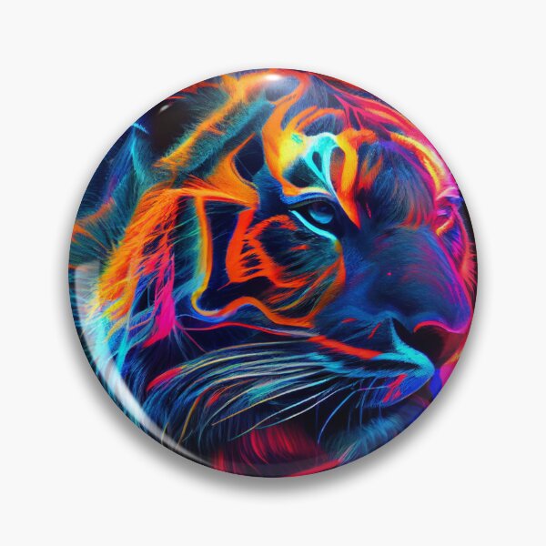 Artikelvorschau, Electric Rainbow Big Cat Tiger Art entworfen und verkauft von mcmtdesigns.