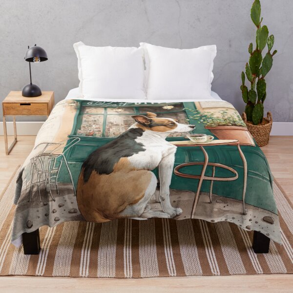 Item preview, Dog in French Bistro Coffee Illustration designed and sold by unrealartwork.