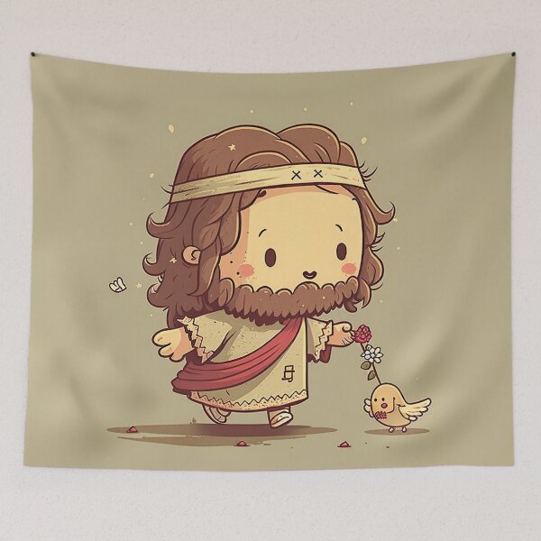 Item preview, Cute Little Jesus Christ Illustration with Bird designed and sold by unrealartwork.
