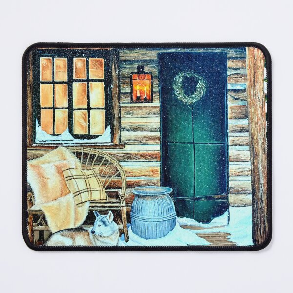 Item preview, Snowy log cabin  designed and sold by ArtbyTreva.