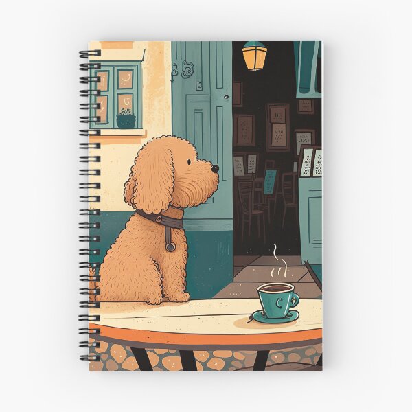 Item preview, Adorable Dog in a French Bistro Coffee Illustration designed and sold by unrealartwork.