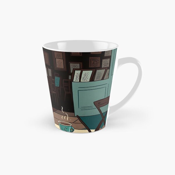 Item preview, Adorable Dog in a French Bistro Coffee Illustration designed and sold by unrealartwork.