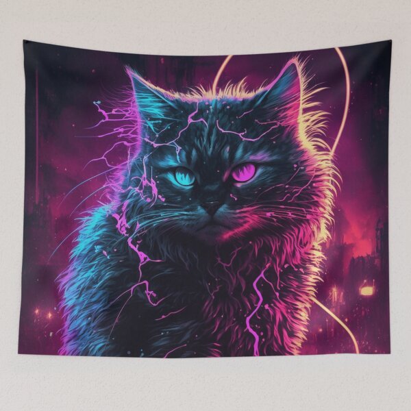 Item preview, Stray Cyberpunk Cat Staring Into Your Soul designed and sold by Nightarcade.