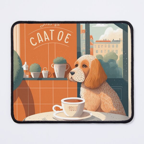 Item preview, Beautiful Orange Dog in a French Bistro Coffee designed and sold by unrealartwork.