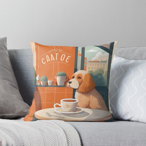 Item preview, Beautiful Orange Dog in a French Bistro Coffee designed and sold by unrealartwork.