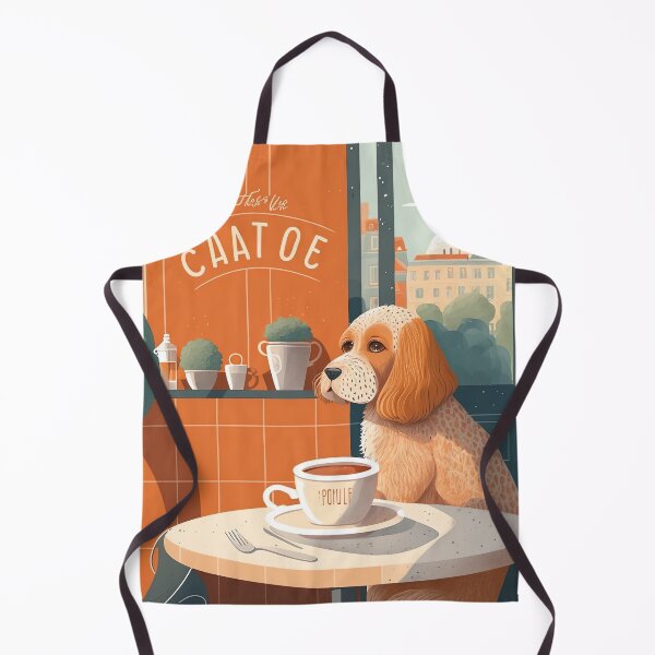Item preview, Beautiful Orange Dog in a French Bistro Coffee designed and sold by unrealartwork.