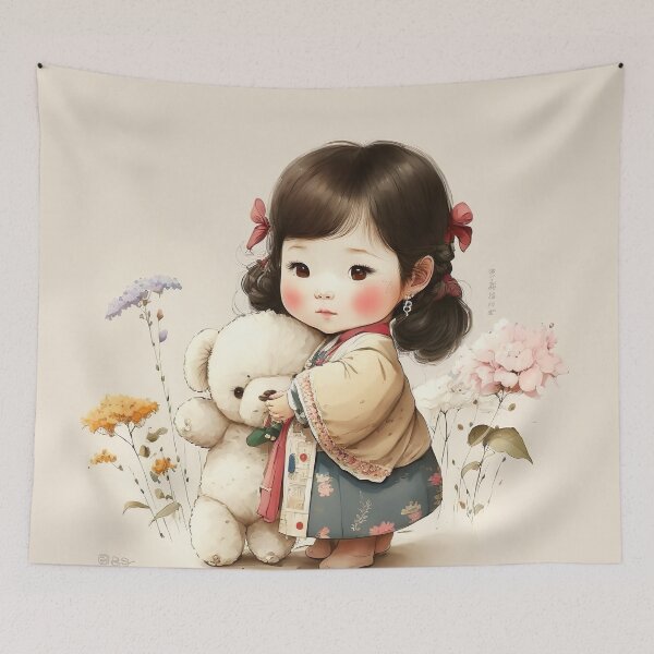 Item preview, lindo, coreano, tradicional, niña, dibujo, ilustración designed and sold by unrealartwork.