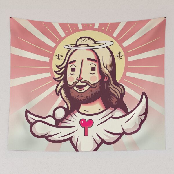 Item preview, Cute Glory Jesus Drawing Illustration designed and sold by unrealartwork.