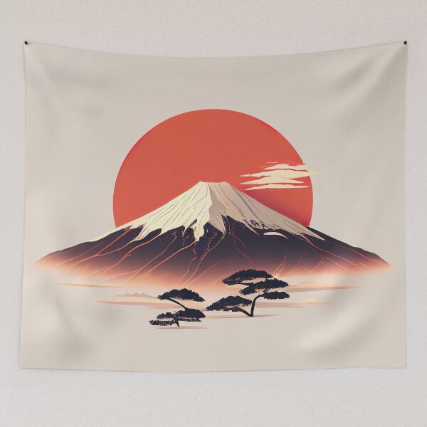 Item preview, Mount Fuji Illustration Minimalist Design designed and sold by unrealartwork.