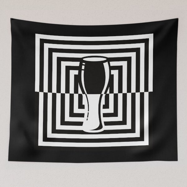 Item preview, Black and White Beer Optical Illusion designed and sold by DKdesigns27.