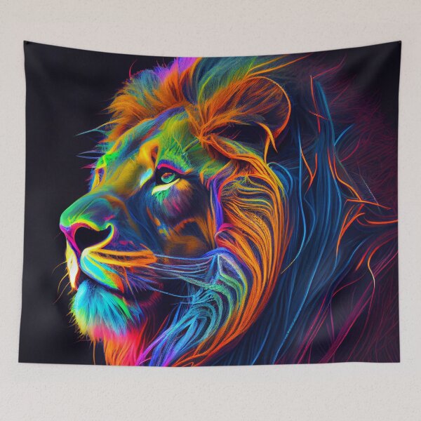 Item preview, Neon Safari Big Cat Lion designed and sold by mcmtdesigns.