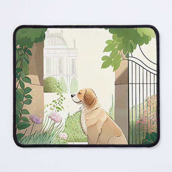 Item preview, Adorable Drawing Dog in French Garden designed and sold by unrealartwork.