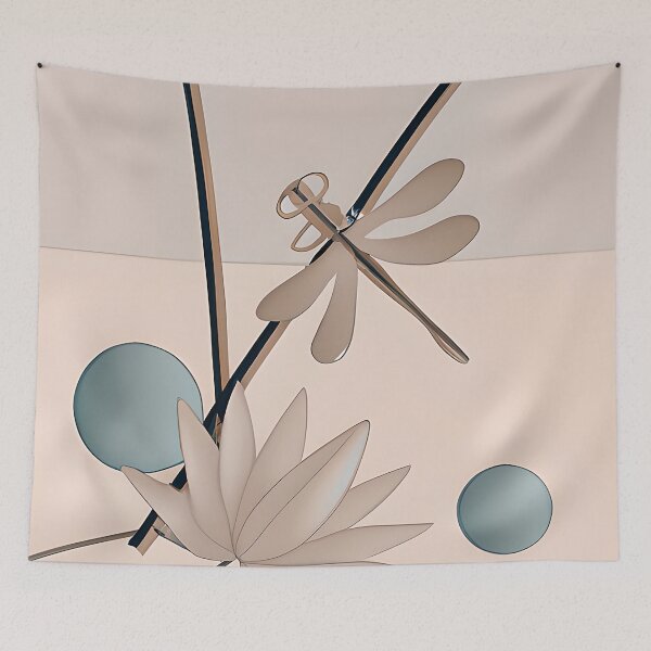 Item preview, Abstract lotus and dragonfly designed and sold by ibelieveimages.