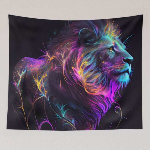 Item preview, Electric Rainbow Lion designed and sold by mcmtdesigns.