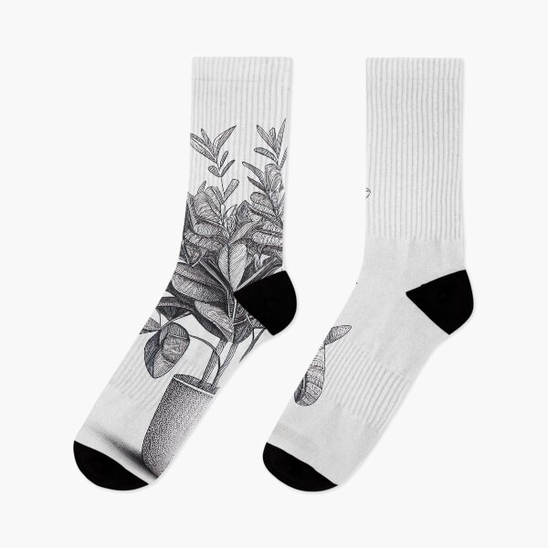 Item preview, Black and White Detailed ZZ Plant Drawing Illustration designed and sold by unrealartwork.