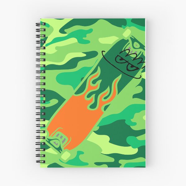 Item preview, Smirk Green Camouflage Flame Skateboard designed and sold by efoze.