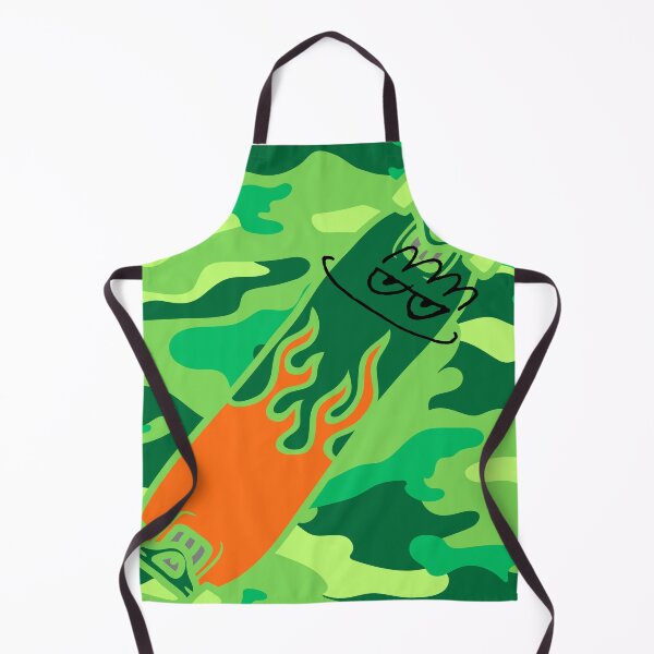 Item preview, Smirk Green Camouflage Flame Skateboard designed and sold by efoze.