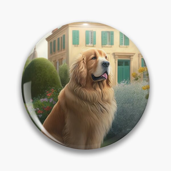 Item preview, Golde Retriever in French Garden designed and sold by unrealartwork.