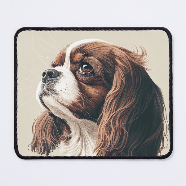 Item preview, Cavalier King Dog Portrait Illustration designed and sold by unrealartwork.