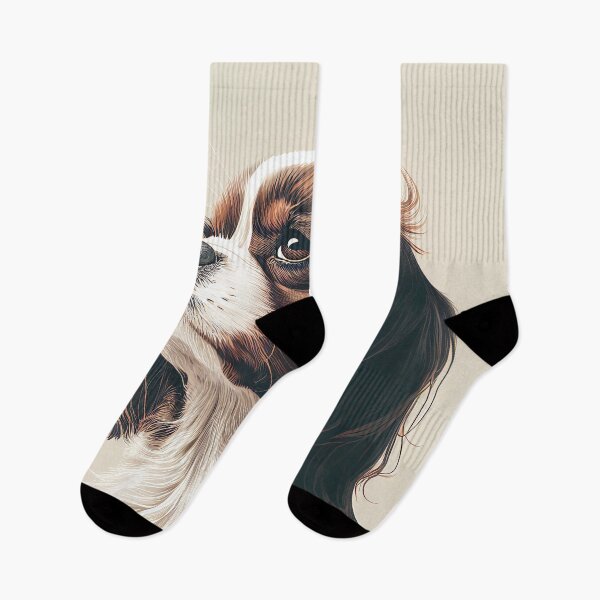 Item preview, Cavalier King Dog Portrait Illustration designed and sold by unrealartwork.