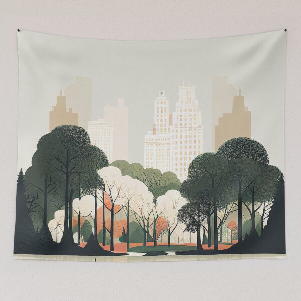 Aperçu de l'œuvre parc central, new york, illustration créée et vendue par unrealartwork.