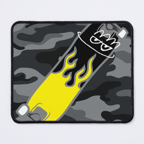 Item preview, Smirk Black Camouflage Flame Skateboard designed and sold by efoze.