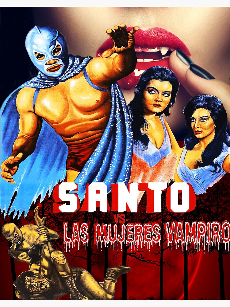 El Santo Vs Las Mujeres Vampiro Sticker By Nonamerspod Redbubble