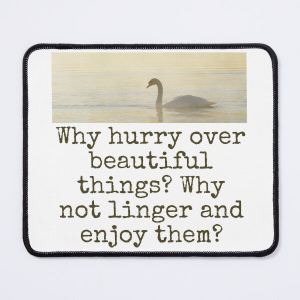 Item preview, Why Hurry Over Beautiful Things - Beauty Quote  designed and sold by CrankyOldDude.