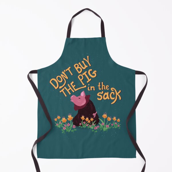 Item preview, Don't Buy the Pig in the Sack | blue yellow designed and sold by Ingrid Poole.