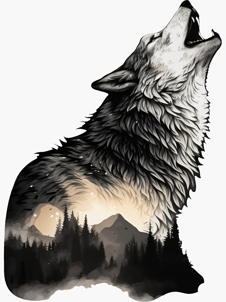 Howling wolf Black and White Stock Photos & Images - Alamy