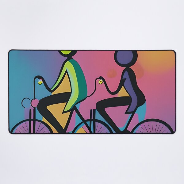 Item preview, Abstract tandem cyclists designed and sold by ibelieveimages.