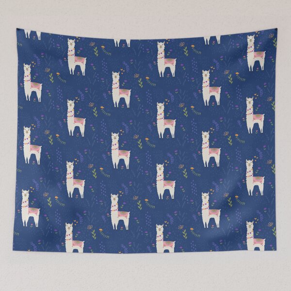Item preview, Llama on Blue designed and sold by latheandquill.
