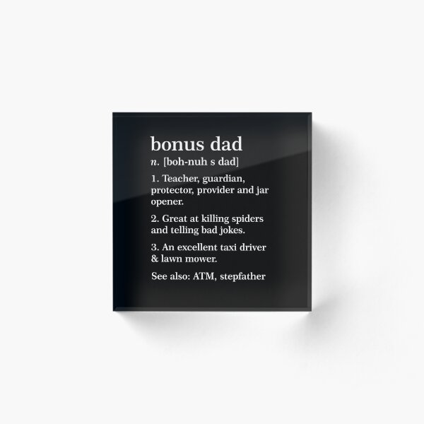 Bonus Dad Definition Funny Meaning Step Father Gift Acrylic Block