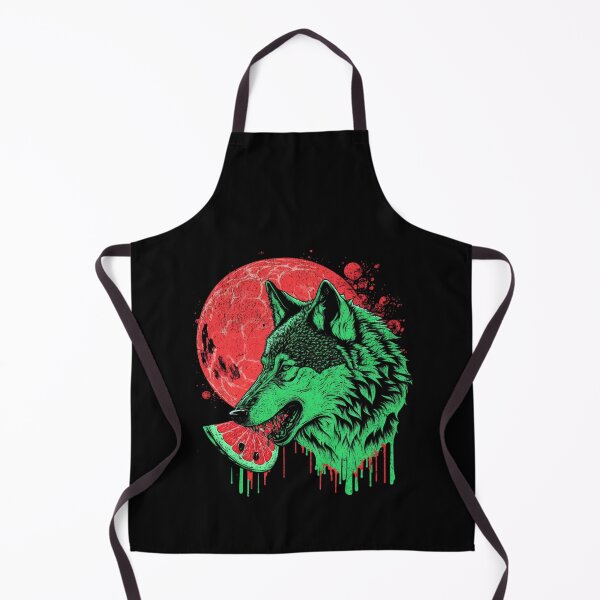 Item preview, horror wolf eating a watermelon full moon cool designed and sold by WhistlingSnail.