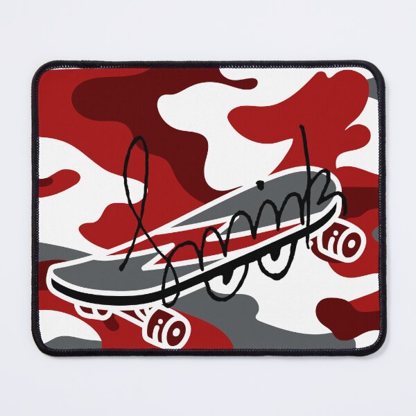 Item preview, Smirk Red Camouflage Skateboard designed and sold by efoze.