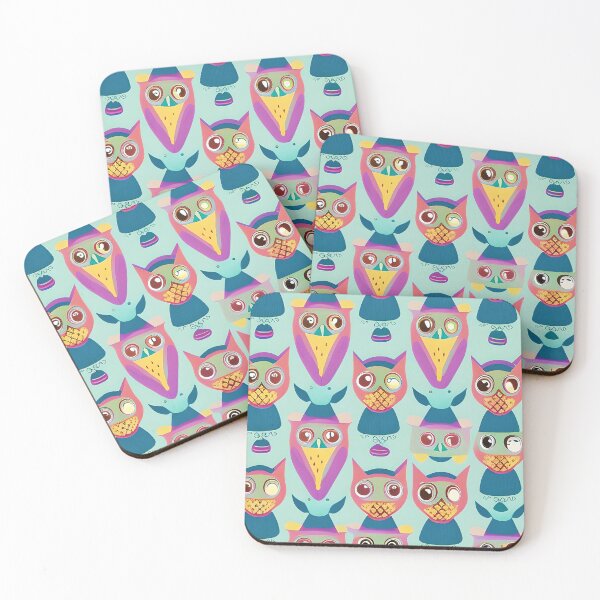 Item preview, Bright abstract owls designed and sold by ibelieveimages.