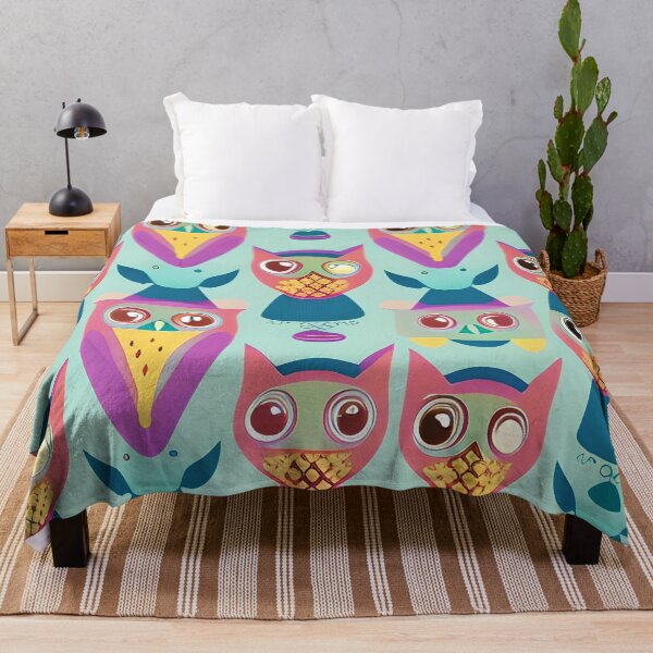 Item preview, Bright abstract owls designed and sold by ibelieveimages.
