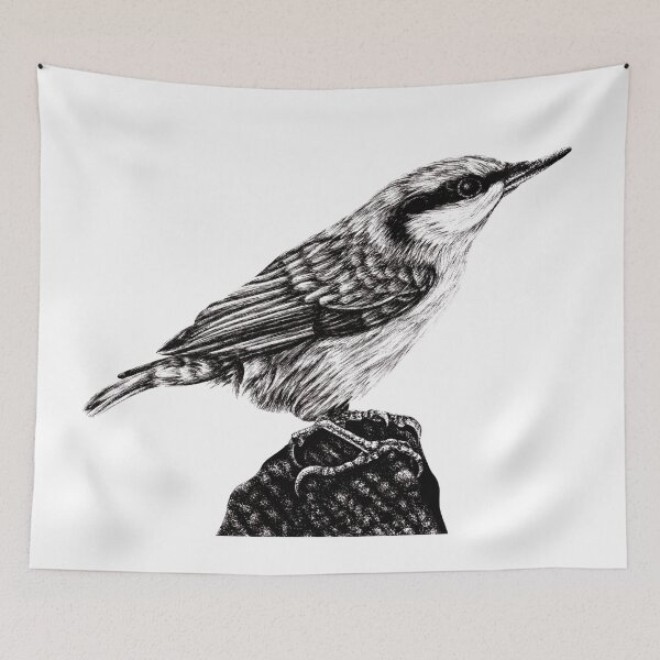 Item preview, Eurasian nuthatch illustration designed and sold by LorenDowding.