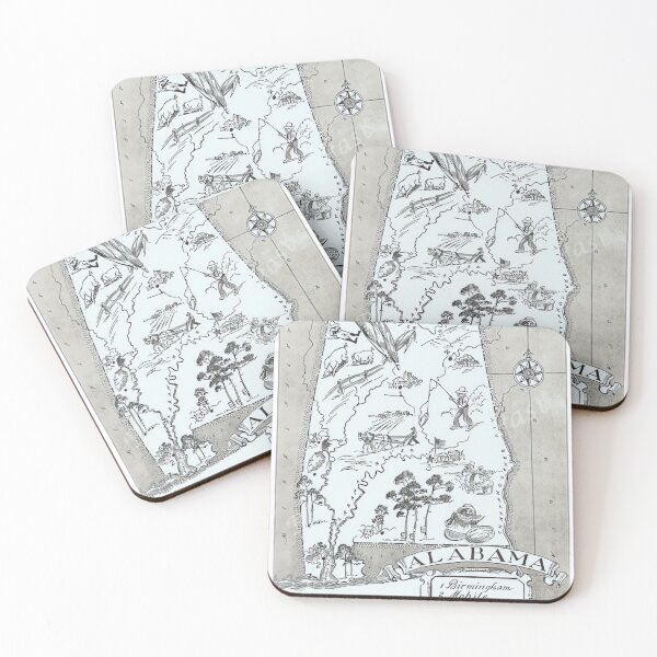 Item preview, Vintage Alabama Map designed and sold by kaiviramjaku.