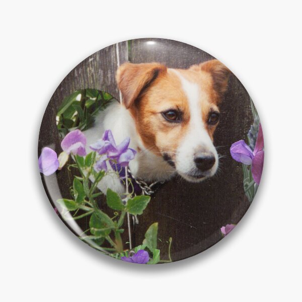 Item preview, Jack Russell Dog "Violet" with flowers, blank greeting card, notebook, journal, calendar designed and sold by LuluLaRock.