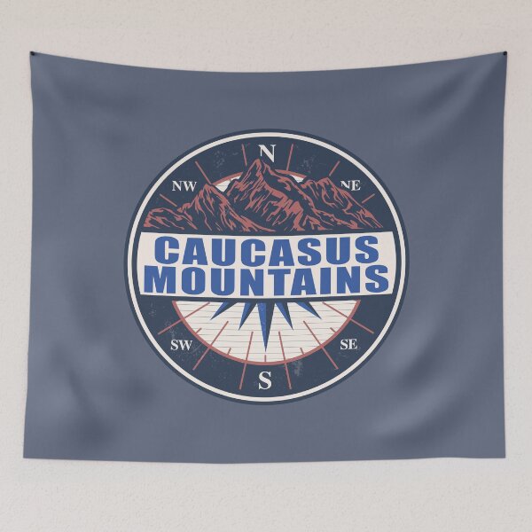 Item preview, Caucasus Mountains Vintage Mountain Hiking Design designed and sold by CynthiaGraphics.