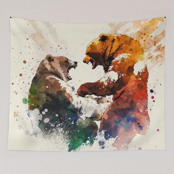 Item preview, Bear fight - Water color - Boxing and fight designed and sold by Petru&Myself.