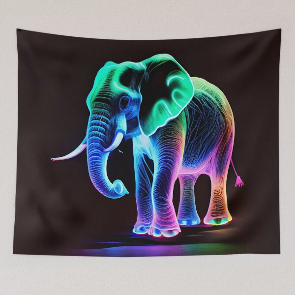 Item preview, Fluorescent Safari Elephant designed and sold by mcmtdesigns.
