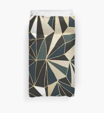 New Art Deco Geometry - Emerald Green & Gold Duvet Cover