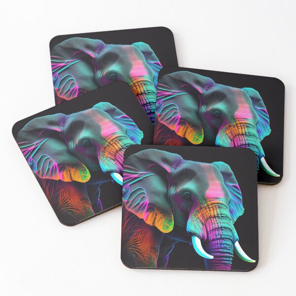 Item preview, Neon Rainbow Elephant designed and sold by mcmtdesigns.